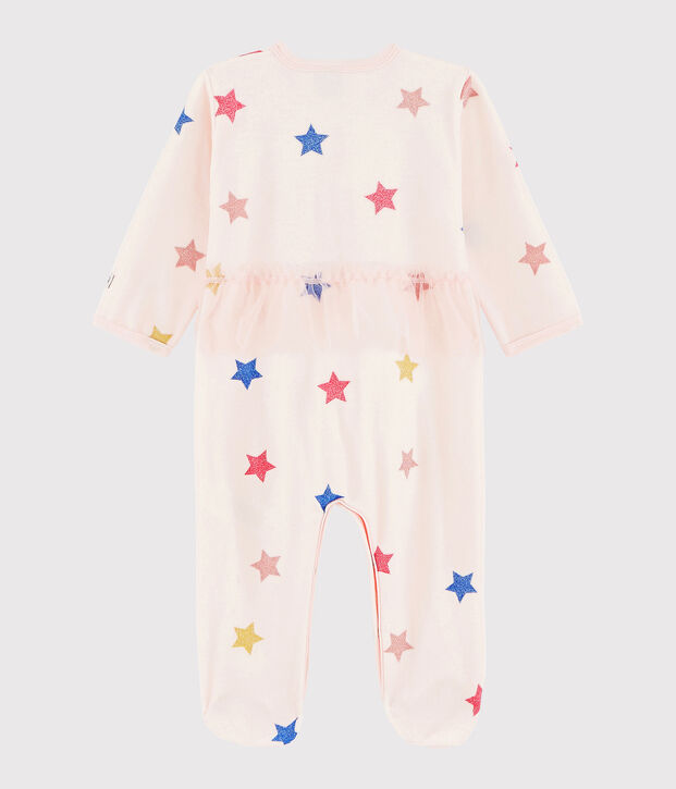 Fluwelen slaappakje met sterren voor baby meisje roze/multicouleur