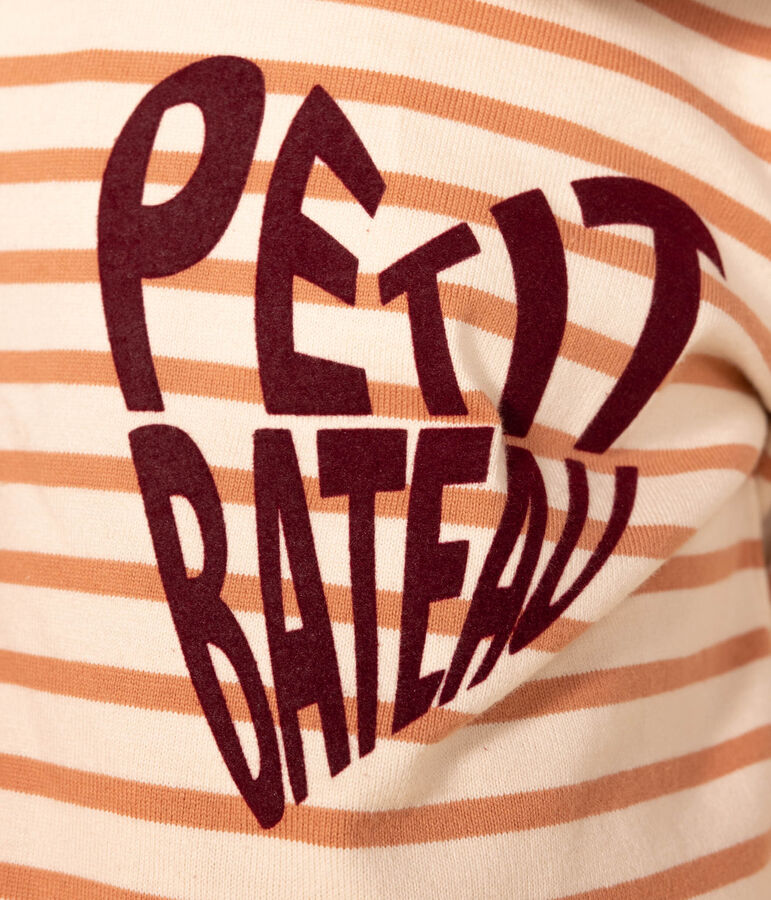 Iconisch marinetruitje in katoen voor meisjes ecru/roze