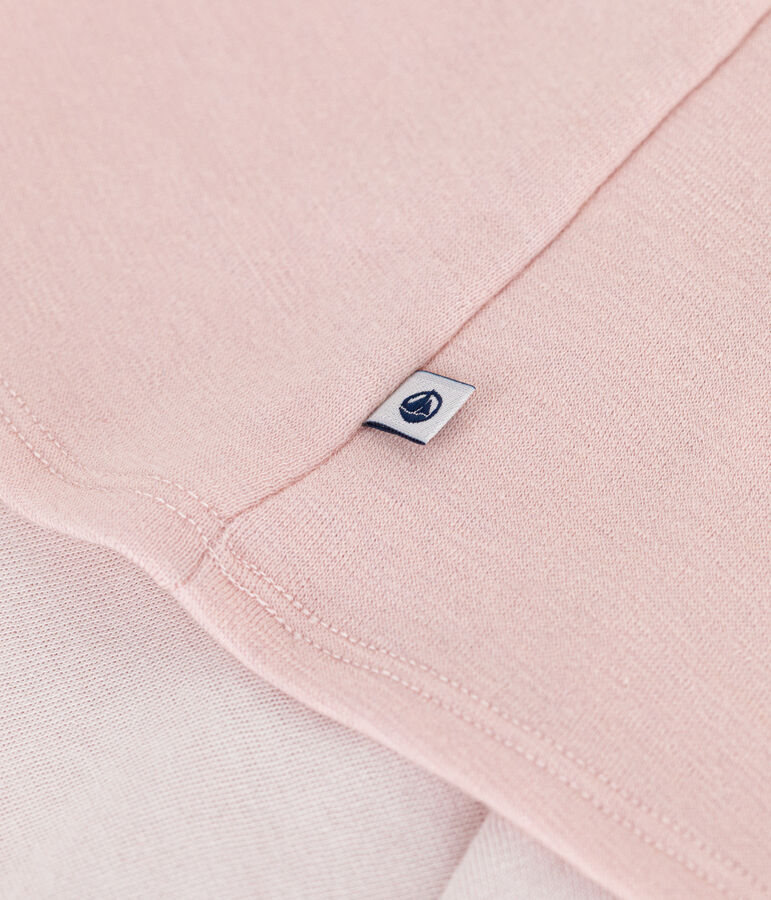 T-shirt met lange mouw van wol en katoen voor dames roze