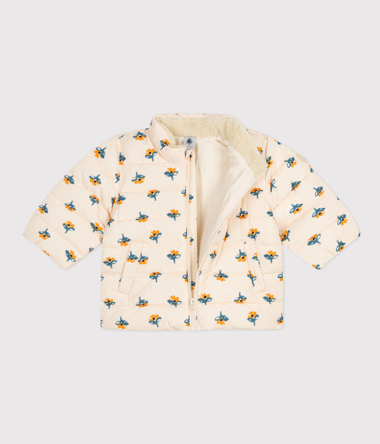 Bedrukt babyjack met oprolbare capuchon wit AVALANCHE/ MULTICO