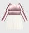Robe enfant manches longues en coton et tulle rouge MILK/ AMARANTE