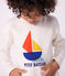 Katoenen T-shirt met lange mouwen en print voor kinderen ecru MILK