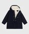 Halflange effen parka voor kinderen blauw SMOKING