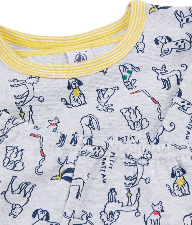 Jongenspyjama van gebreide stof grijs/multicouleur