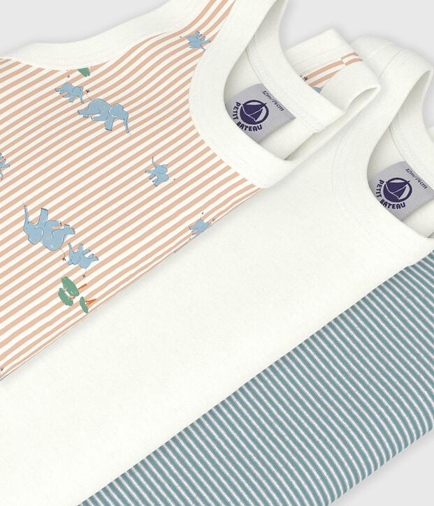 Lot de bodies sans manches en coton imprim&eacute; &eacute;l&eacute;phants b&eacute;b&eacute; multicouleur