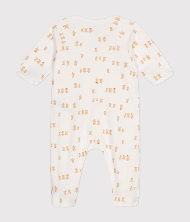 Fleece babypyjama wit MARSHMALLOW/wit MULTICO
