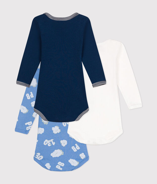 Set van 3 katoenen body's met lange mouwen voor baby's multicouleur