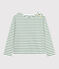 Katoenen marineshirt met lange mouw voor dames groen MARSHMALLOW/ PALMERAIE