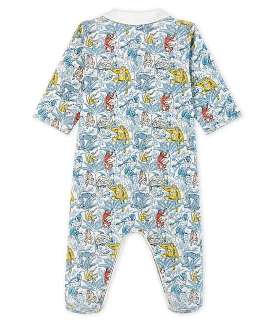 Slaappakje van ribstof babyjongen wit MARSHMALLOW/wit MULTICO