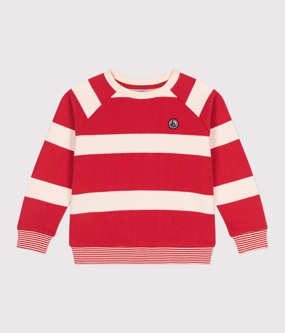 Sweatshirt enfant mixte en coton à rayures rouge AURORA/ AVALANCHE
