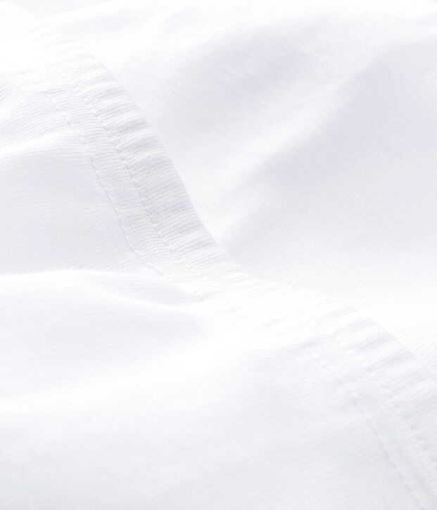 Lot de 2 pantalons blancs &agrave; pieds b&eacute;b&eacute; en coton biologique blanc