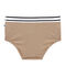 herenslip met milleraies-strepen bruin BRINDILLE/wit MARSHMALLOW
