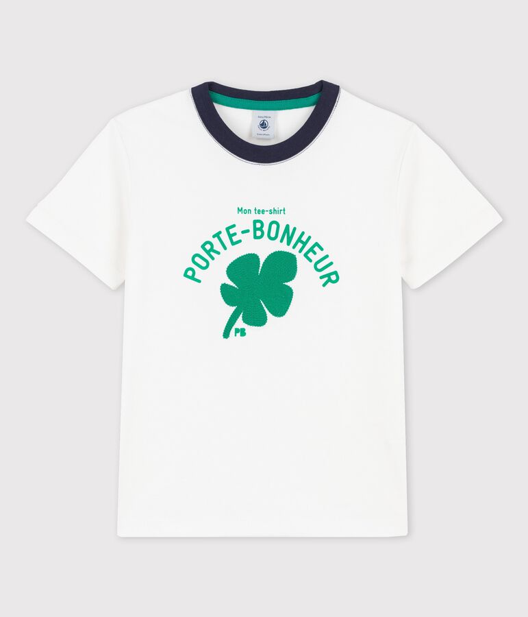 T-shirt met korte mouwen in katoen voor jongens wit