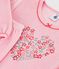 Pyjama enfant en velours &agrave; motif c&oelig;urs rose