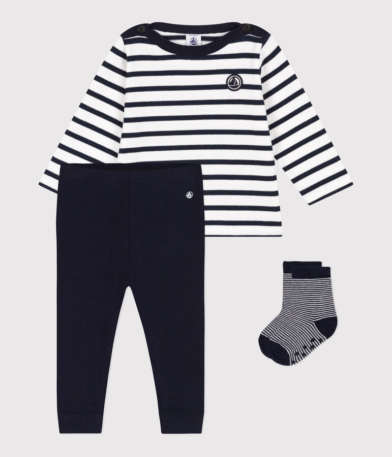 Ensemble cadeau b&eacute;b&eacute; trois pi&egrave;ces multicouleur