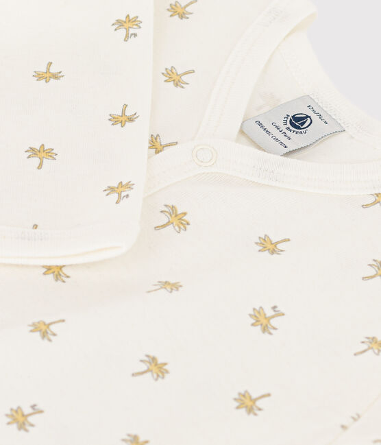 Katoenen pyjama met palmprint wit MARSHMALLOW/wit MULTICO
