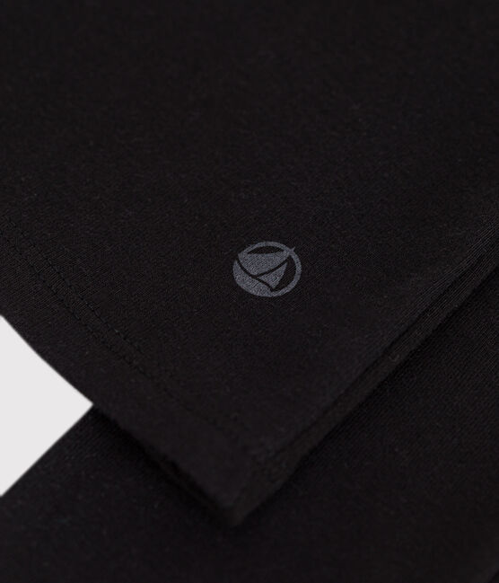 Tee-shirt l'Iconique manches longues col V en côte unie femme noir BLACK