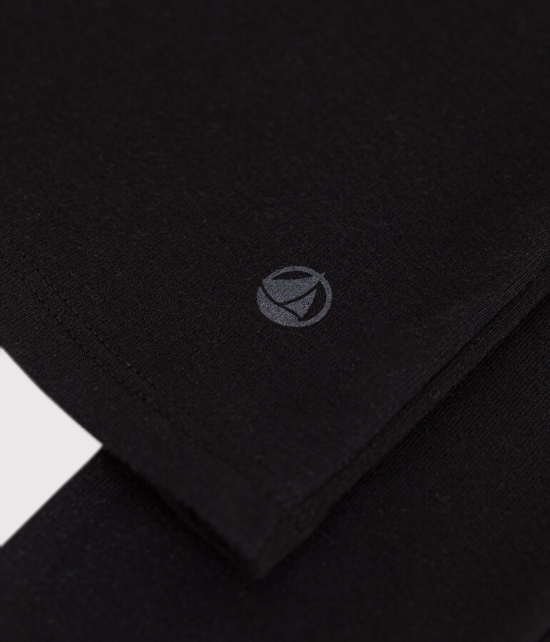 Dames-T-shirt L'Iconique met lange mouwen in effen ribstof voor dames zwart