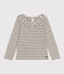 T-shirt met lange mouwen uit gevlamde jerseystof voor meisjes wit AVALANCHE/blauw SMOKING