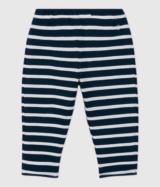 Katoenen broek baby. blauw SMOKING/ MARSHMALLOW ARGENT BRILLANT
