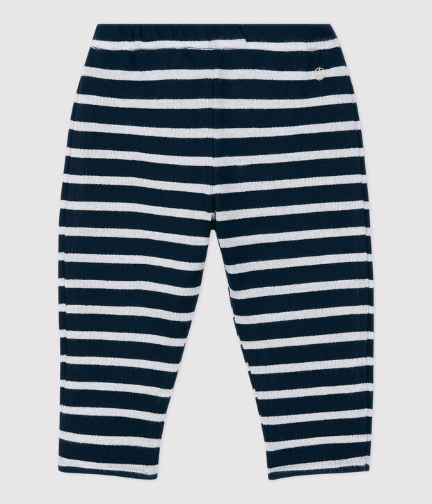Katoenen broek baby. blauw/MARSHMALLOW ARGENT BRILLANT