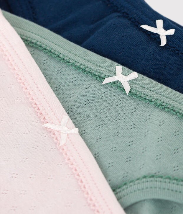 Lot de 3 culottes enfant en coton unies multicouleur