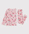 Kinderpyjama in tubic met bloemenprint roze JOLI/wit MULTICO