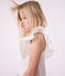 Robe enfant en coton manches courtes blanc MARSHMALLOW/gris ARGENT