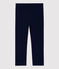 Pantalon confortable en coton enfant fille bleu SMOKING