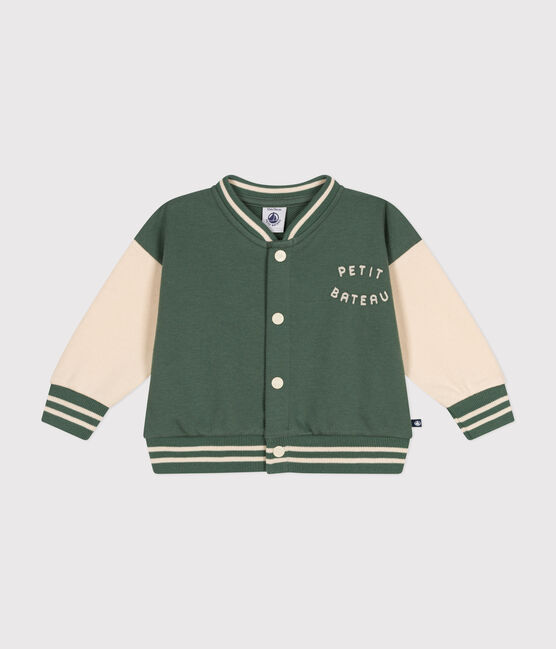Baseballjasje in fleece voor baby's groen CROCO/ AVALANCHE
