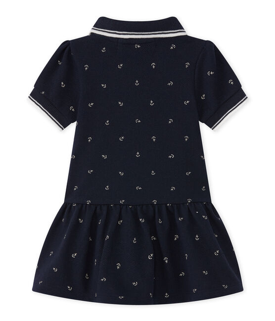 Robe bébé fille bleu SMOKING/blanc FETA