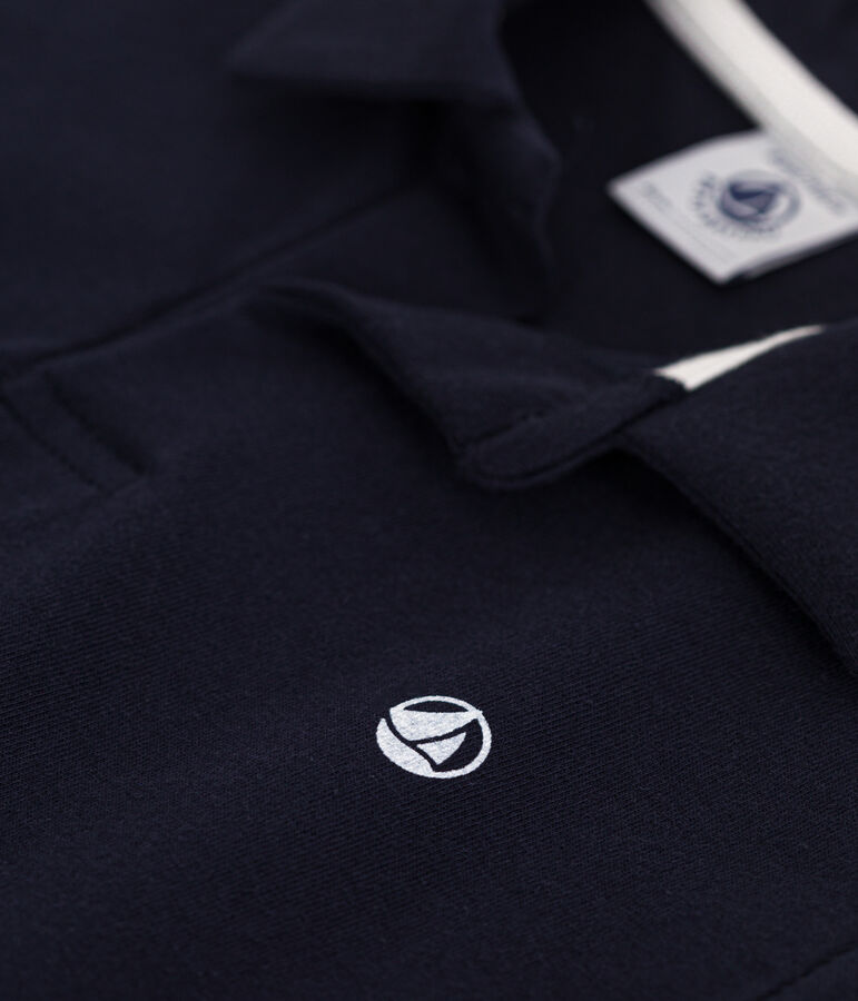 Katoenen polo met korte mouwen voor jongens blauw