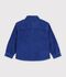 Effen fluwelen kinderhemd blauw