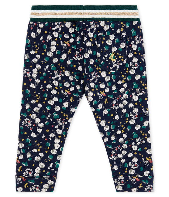 Broek van tubic met print babymeisje blauw SMOKING/wit MULTICO