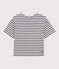 Marinetrui met korte mouwen voor dames in katoen wit MARSHMALLOW/blauw SMOKING