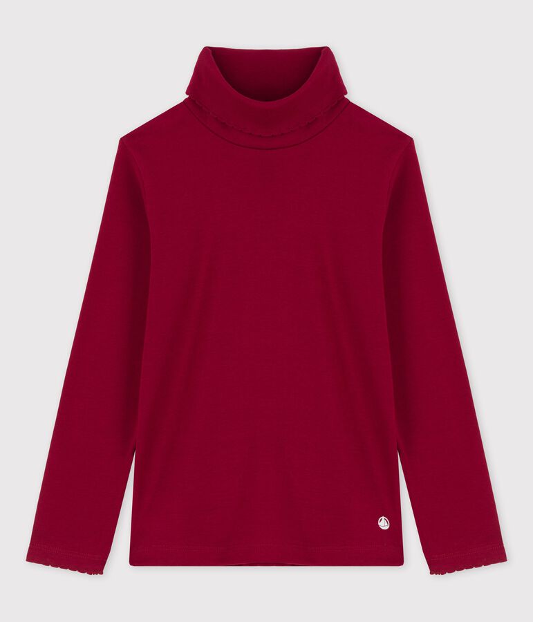 Sous-pull en coton fille rouge