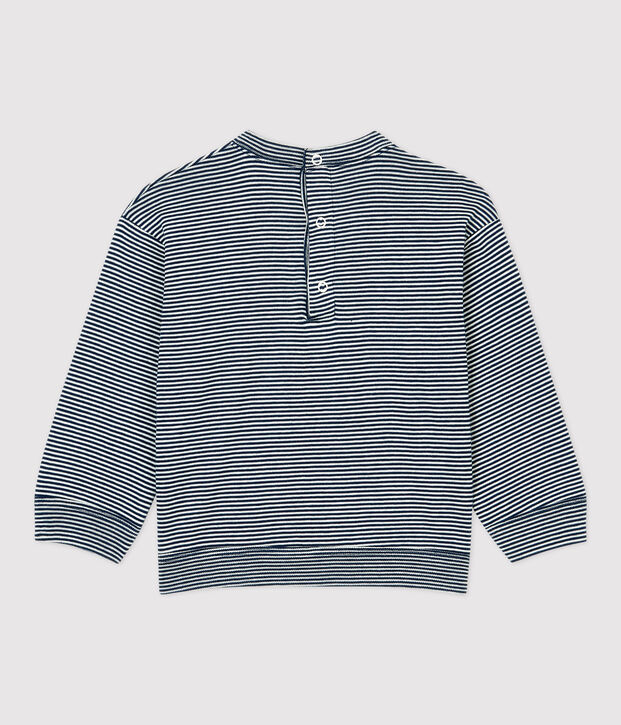 Katoenen T-shirt baby blauw/wit