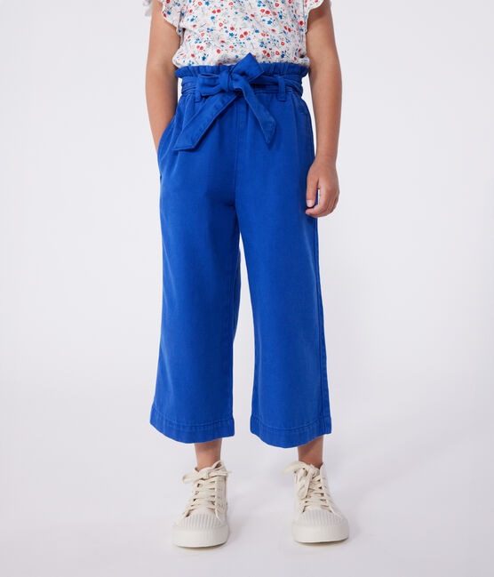 Pantalon enfant en mélange coton et lyocell. bleu SURF