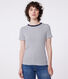 L'Iconique, T-shirt van gestreepte ribstof met korte mouw voor dames