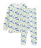 Jongenspyjama van molton wit/multicouleur