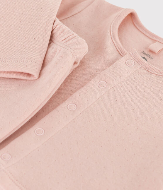 Set met 2 stuks in biologisch tubic voor baby's roze SALINE