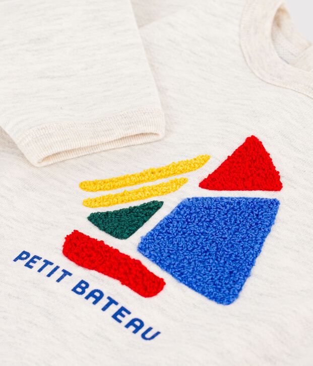 Katoenen effen sweatshirt voor baby's met motief met boten MONTELIMAR CHINE