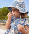 Robe manches courtes et bloomer en popeline bébé bleu BEACH/ MULTICO