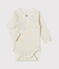 Body naissance manches longues bébé blanc MARSHMALLOW/rose CHARME