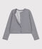 Cardigan à pressions en coton épais Femme bleu SMOKING/blanc MARSHMALLOW