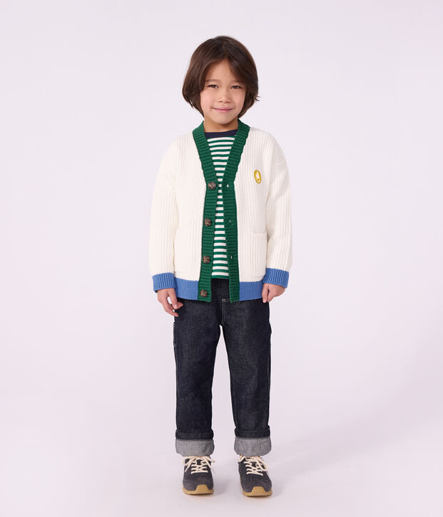 Effen katoenen vestje voor kinderen wit/multicouleur