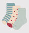 Lot de 3 paires de chaussettes pois en jersey de coton bébé variante 1