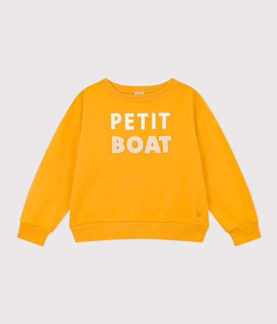 Sweatshirt imprimé en molleton enfant fille / garçon jaune BOUDOR