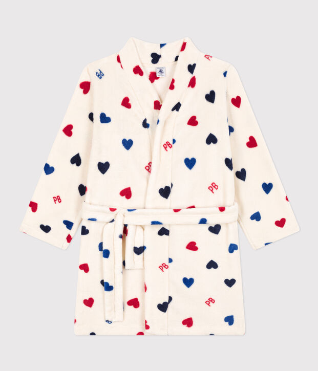 Kamerjas voor meisjes/jongens in fleece ecru/multicouleur