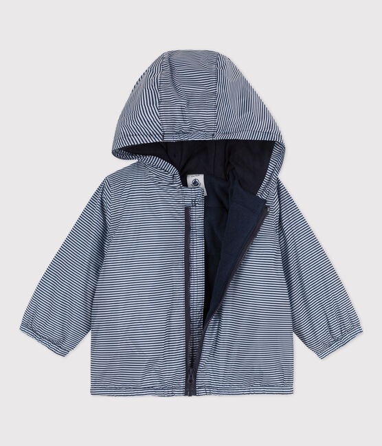Coupe-vent chaud en polyester recyclé bébé bleu SMOKING/blanc MARSHMALLOW